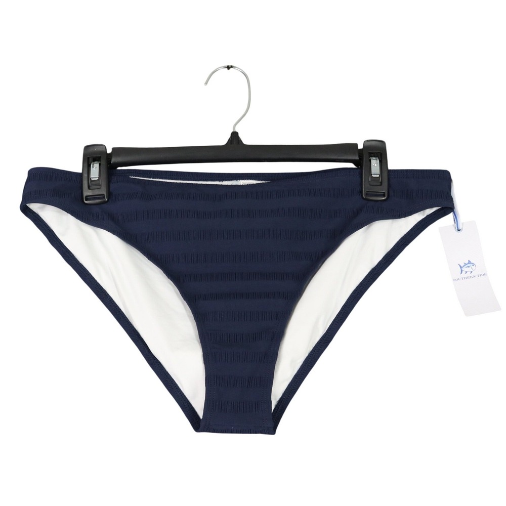 Southern Tide W Texture Bikini Bottom Womens Sz L Ribbed Recycled Swim Beachwear